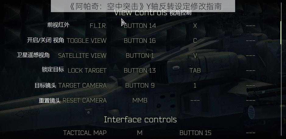 《阿帕奇：空中突击》Y轴反转设定修改指南